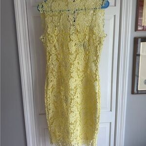 Elegant Yellow Lace Dress
